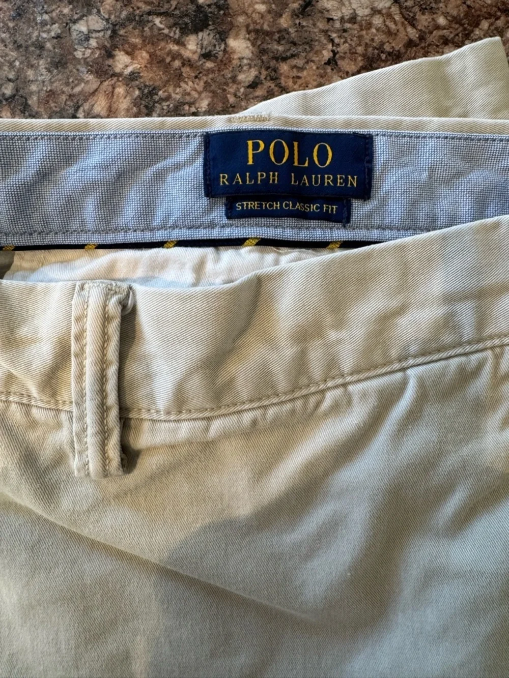 Polo by Ralph Lauren Light Khaki Cotton Flat-Front Shorts